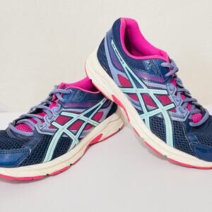 Asics Shoes Women's 7.5 Blue Purple Pink Running Sneakers Trainers Low Top Mesh